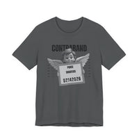 Contraband Mugshot Angel Tee — Funny 'Purse Shooters' Graphic T-Shirt