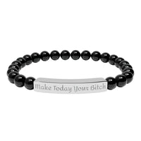 Make Today Your Bitch  Bracelet — Personalized Bar Bead Bracelet ("Make Today Your Bitch")