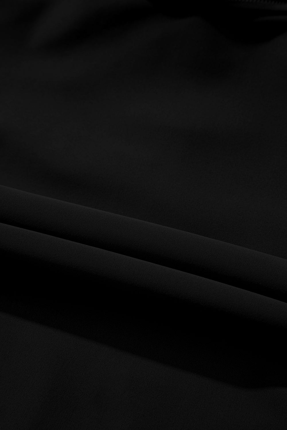 Solid Ruffle Crossed Cutout Tankini Set