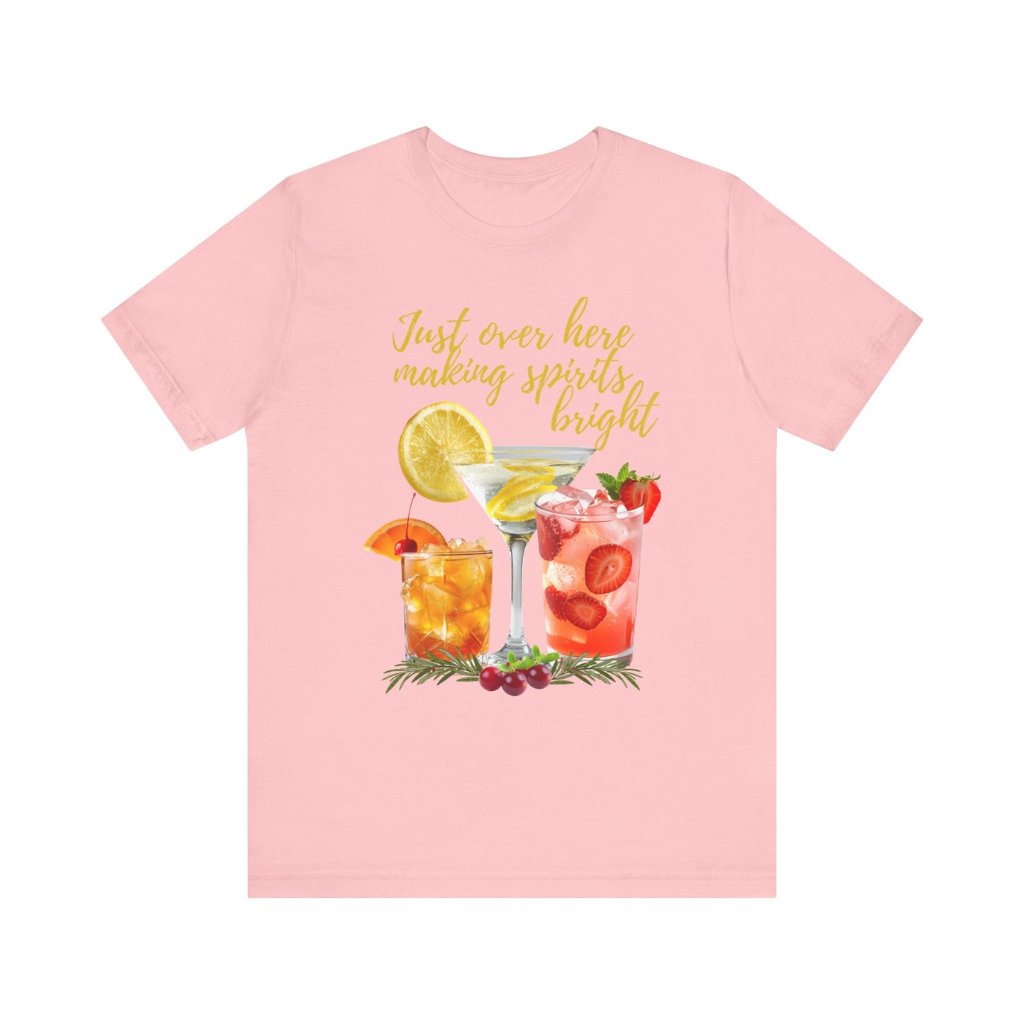 Making Spirits Bright Cocktail T-Shirt funny Christmas Shirt Women