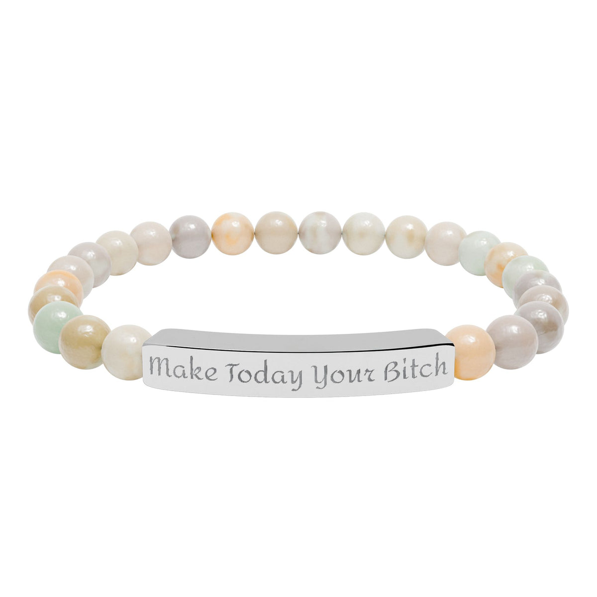 Make Today Your Bitch  Bracelet — Personalized Bar Bead Bracelet ("Make Today Your Bitch")