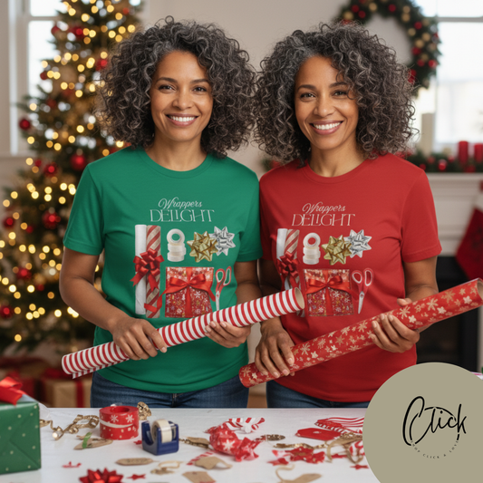 Wrappers Delight, Festive Gift Wrap Tee, Holiday Gift Shirt, Christmas Apparel, Holiday T-Shirt, Seasonal Celebration Wear, Merry Christmas Tee