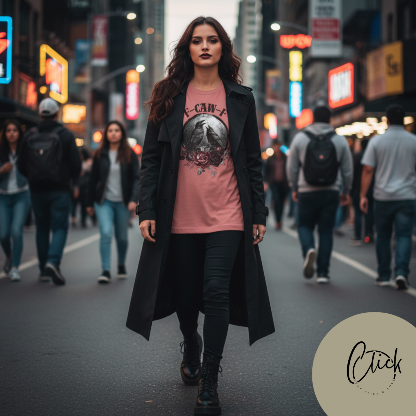 F-Caw-F Crow and Rose Tee, Viral Graphic Tee, Bird Enthusiast Shirt, Gothic Aesthetic Tee