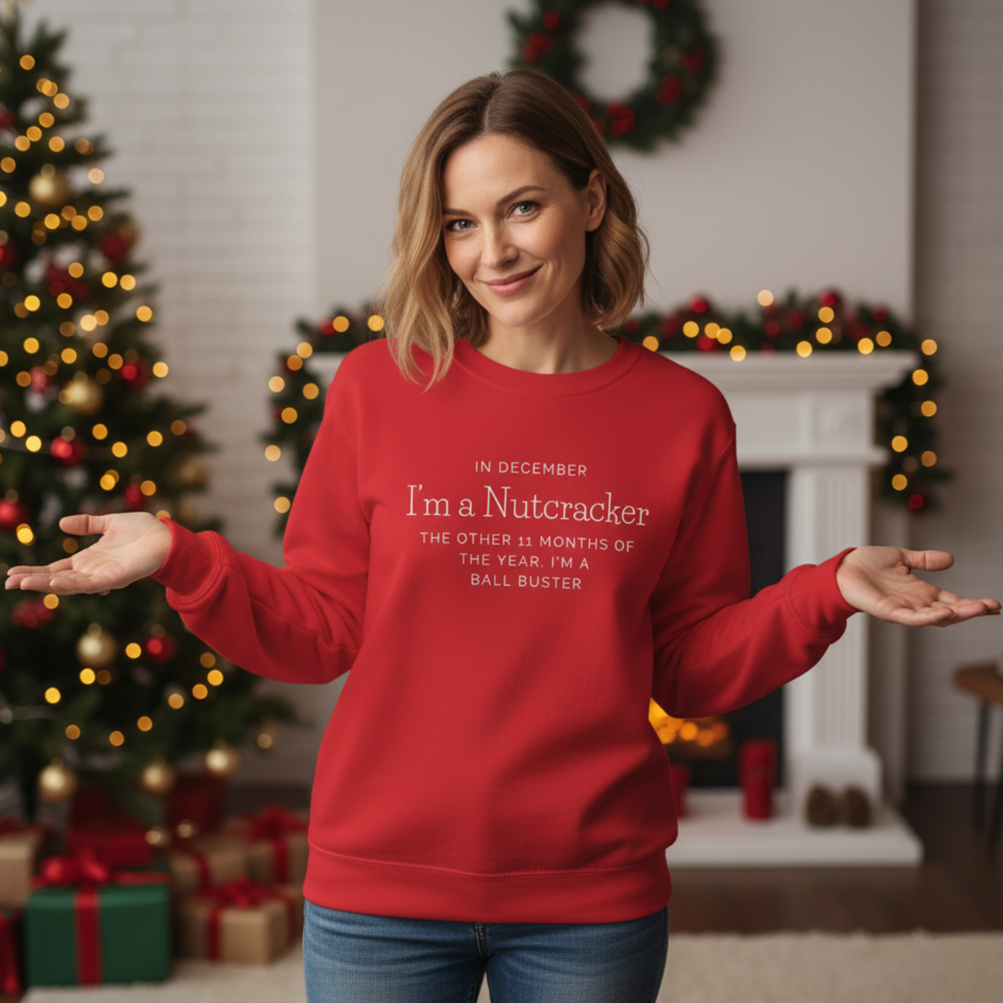 Nutcracker Christmas Sweatshirt — “In December I’m a Nutcracker” Holiday Crewneck