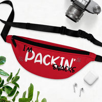 Fanny Pack — “I’m Packin’ Snacks” Red Travel Waist Bag