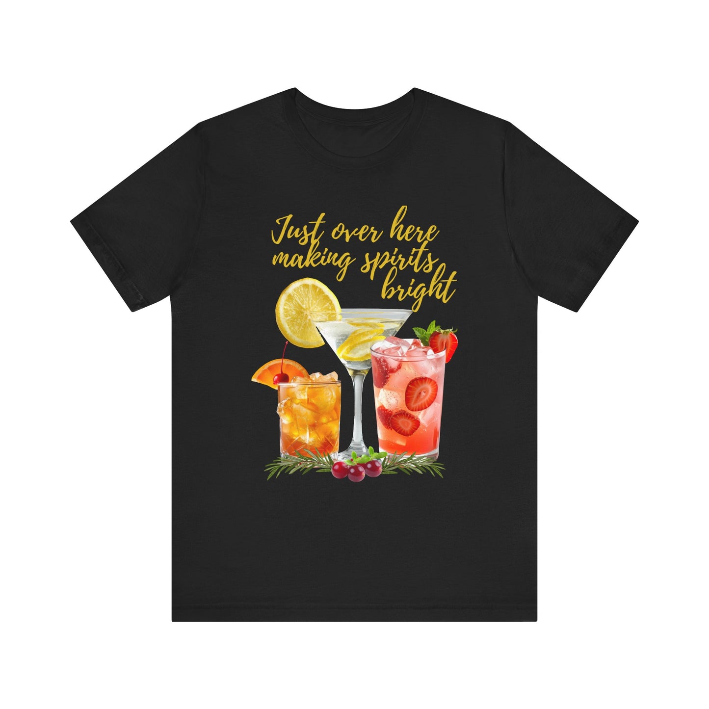 Making Spirits Bright Cocktail T-Shirt funny Christmas Shirt Women