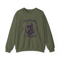 Moonlight & Mischief Crewneck Sweatshirt, Cozy Witchy Sweatshirt, Unisex Halloween Apparel, Fall Fashion, Gift for Her