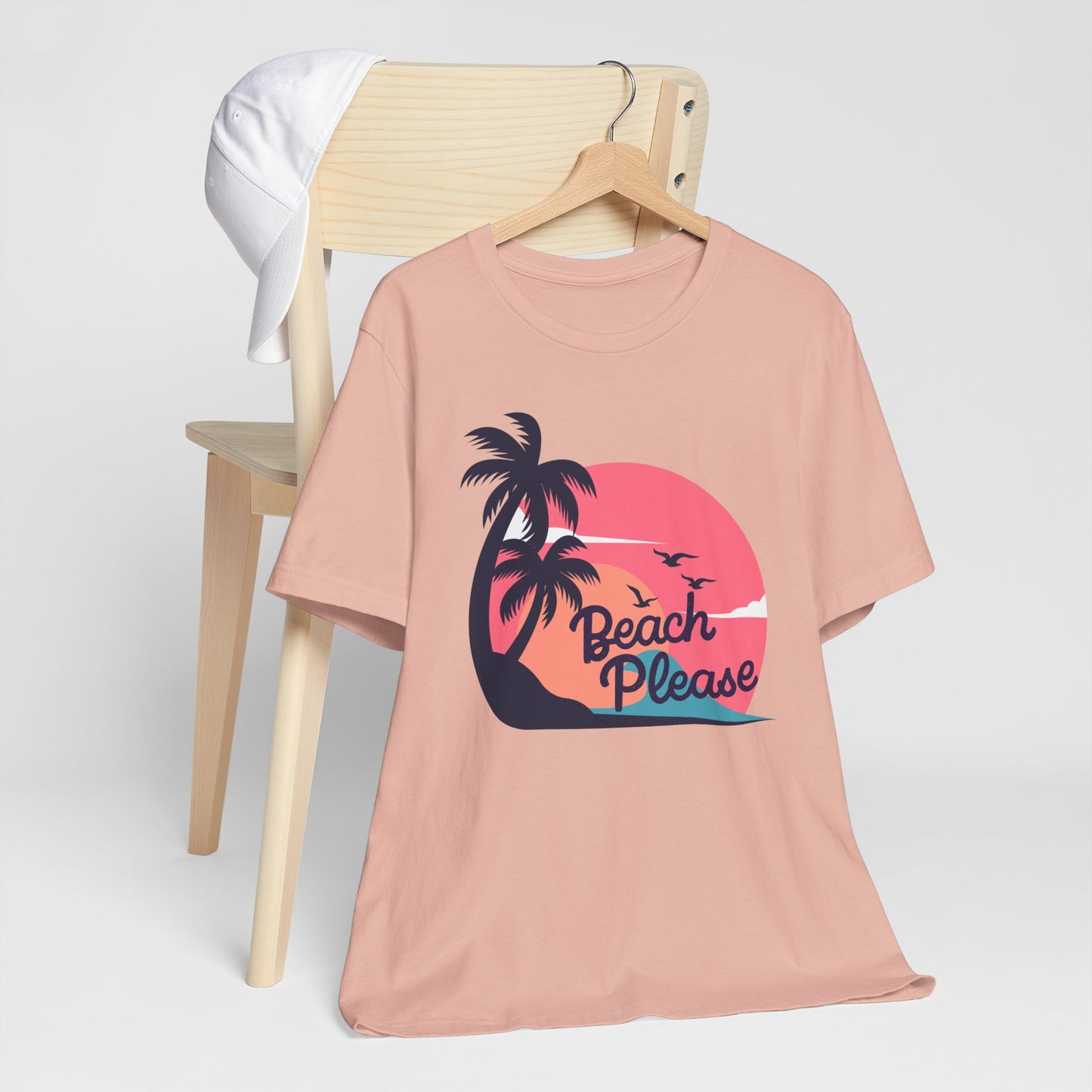 Beach Please Tee - Fun Unisex Jersey T-Shirt for Summer, Beach Lovers, Vacation Wear, Travel Gift, Relaxation Apparel