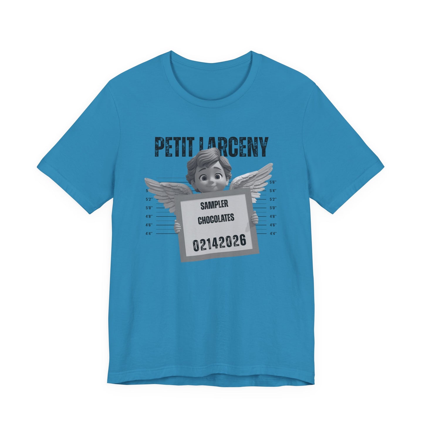 Petit Larceny Mugshot T-Shirt – 'Sampler Chocolates' Funny Arrest Graphic Tee