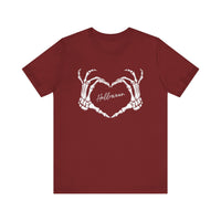 Skeleton Heart Hands Casual Graphic Tee - Perfect for Everyday Fall Spooky Season and Halloween Lovers