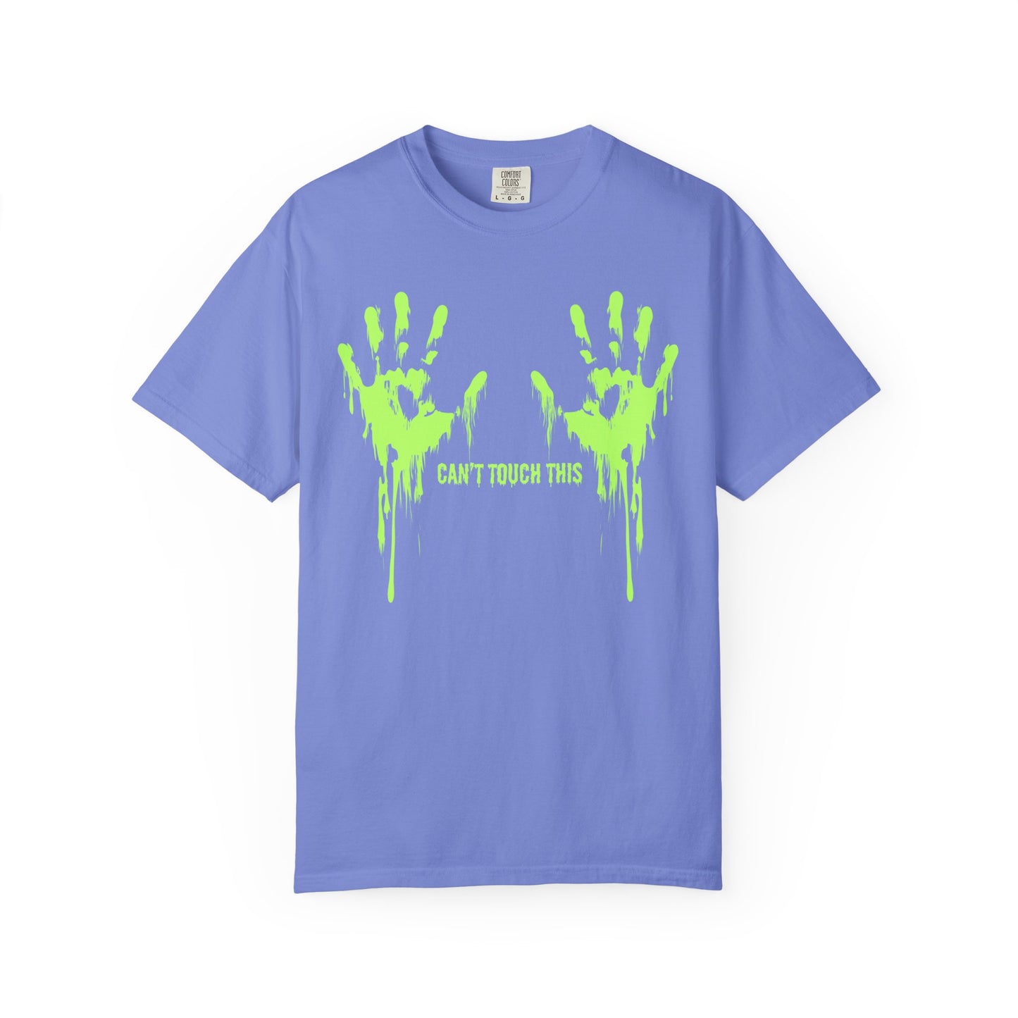 Can't Touch This Tee, Neon Handprint Unisex T-shirt, Halloween Tee, Unique Gift, Graphic Tee for Parties, Casual Wear, Trendy Streetwear