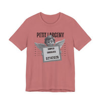 Petit Larceny Mugshot T-Shirt – 'Sampler Chocolates' Funny Arrest Graphic Tee