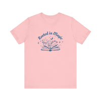 Rooted in Magic Short Sleeve Tee, Ideal for Book Lovers, Spell Binders, and Magic Minds Alike