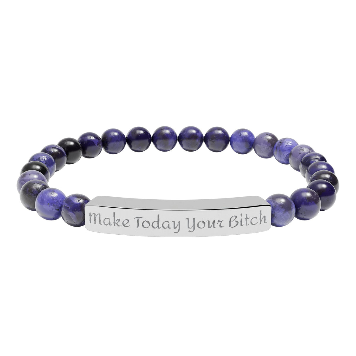 Make Today Your Bitch  Bracelet — Personalized Bar Bead Bracelet ("Make Today Your Bitch")