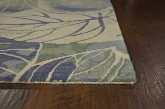 7inches x 9inches  Wool Blue or  Green Area Rug