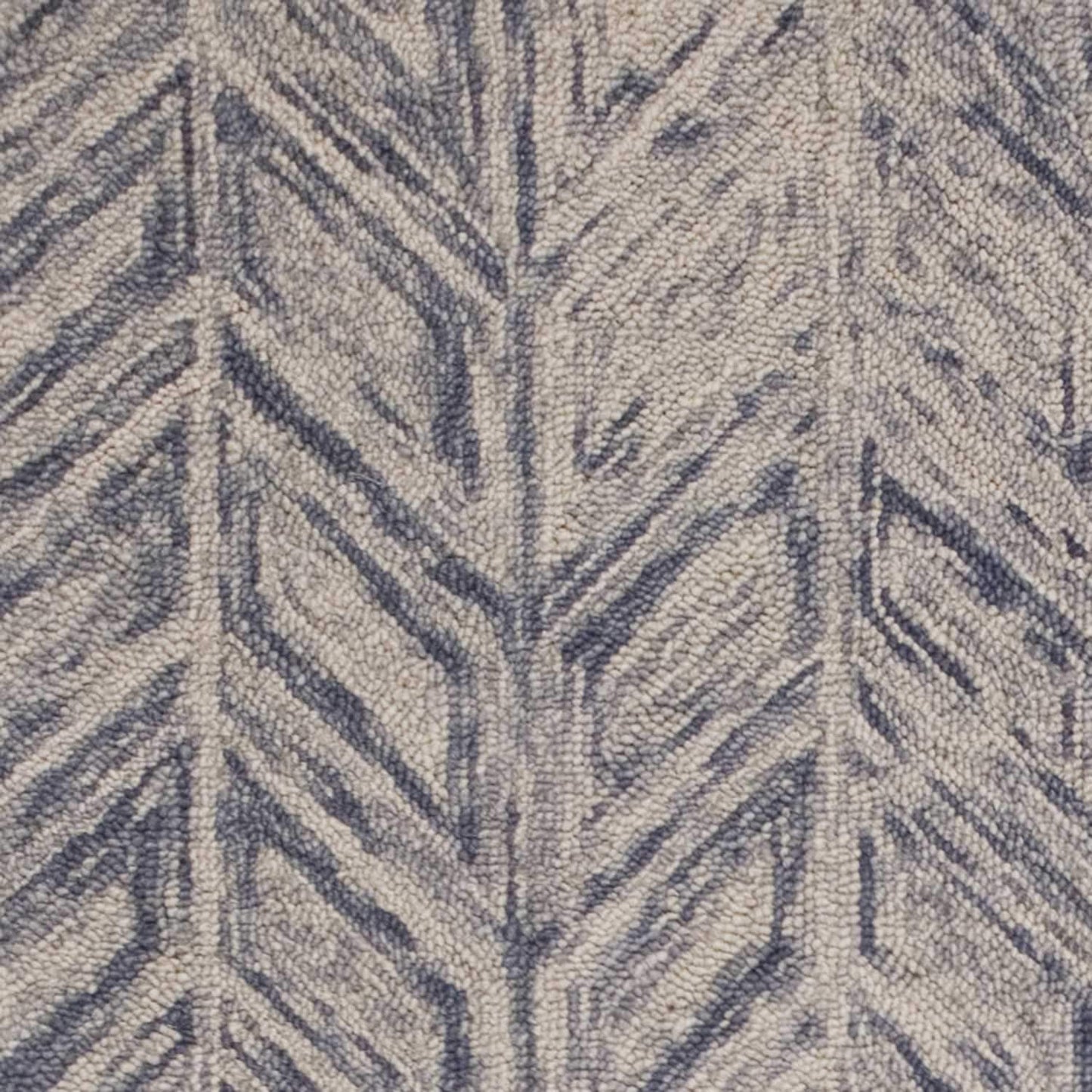 5inchesx7inches Blue Hand Tufted Wool Herringbone Indoor Area Rug