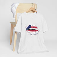 Patriotic Kiss Graphic Tee | Unisex Casual Top, Fourth of July Shirt, Summer Outfit, Gift for Her, USA Pride Wear