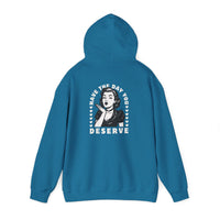 Have the Day you Deserve, Vintage Pin-Up Hoodie — Retro Woman Blowing Kiss Graphic Pullover