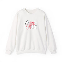 Cupid Stunt Crewneck Sweatshirt — Funny Valentine's Day Graphic Crewneck