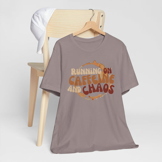 Funny Coffee Lovers Tee, Caffeine Chaos Shirt, Gift for Coffee Addict, Unisex Graphic Tee, Casual Wear, Birthday Present