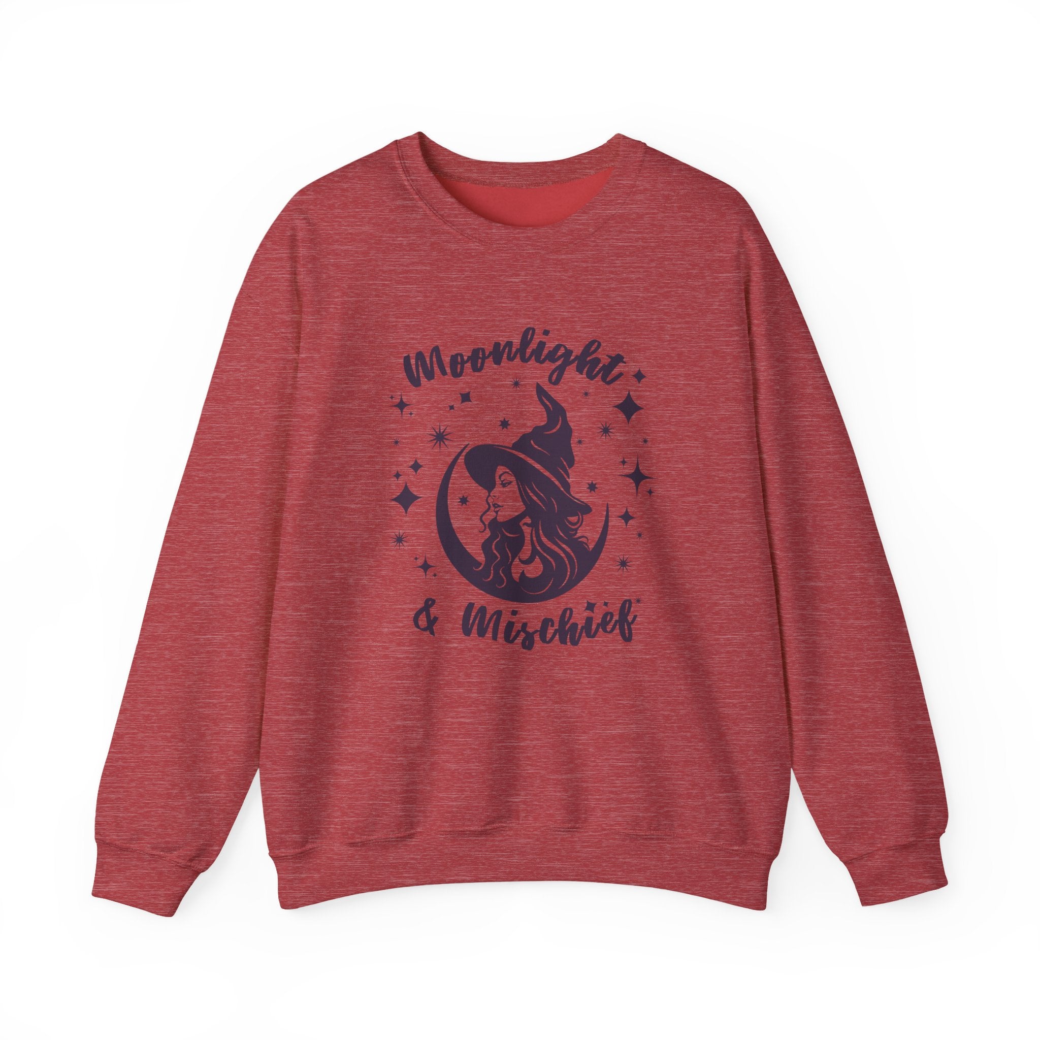 Moonlight & Mischief Crewneck Sweatshirt, Cozy Witchy Sweatshirt, Unisex Halloween Apparel, Fall Fashion, Gift for Her