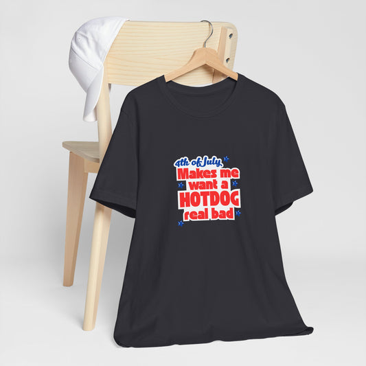4th of July Hotdog Unisex Tee, Independence Day Shirt, BBQ Celebration Outfit, Summer Festive Wear, Fun Family Gatherings