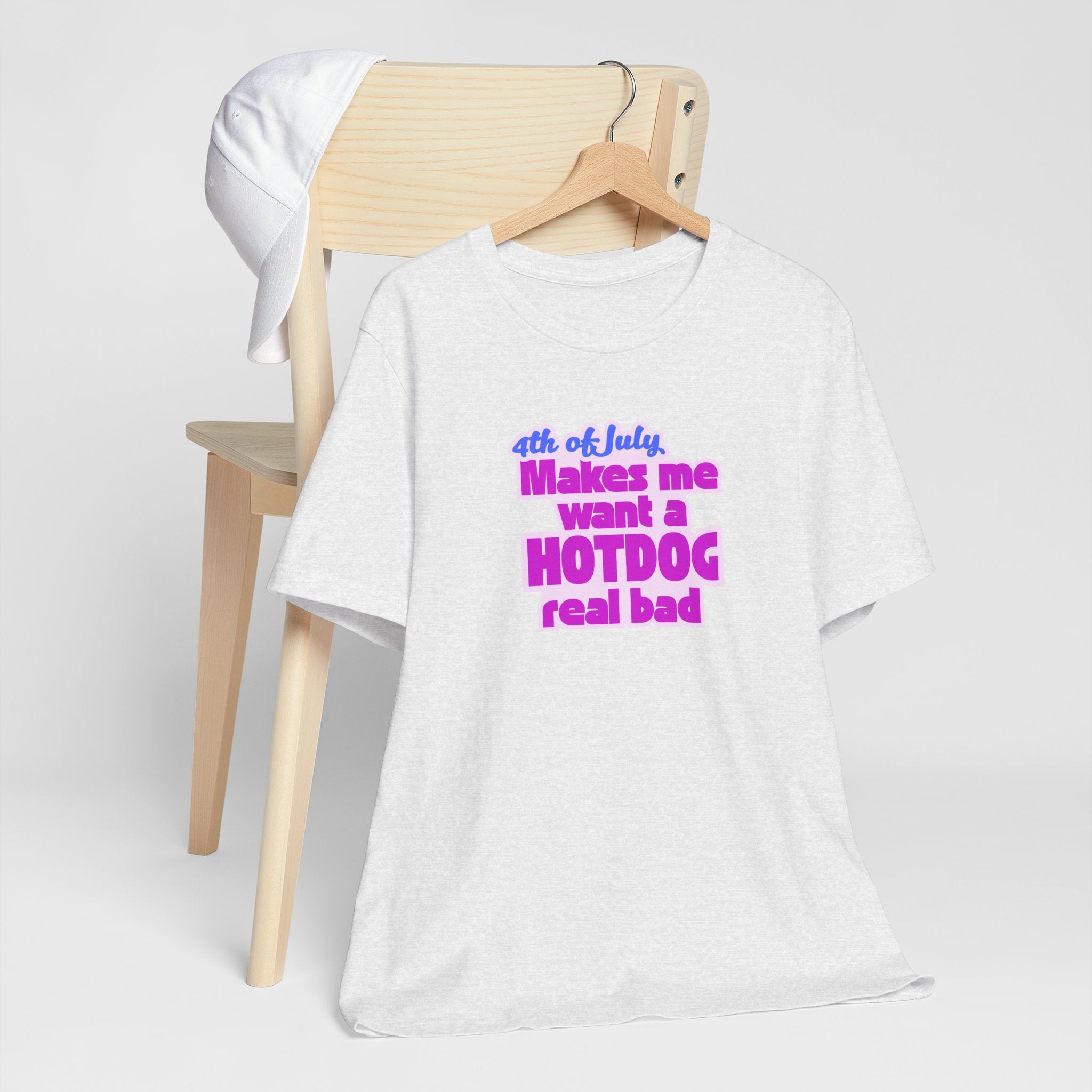 4th of July Hotdog Tee, Funny BBQ Shirt, Summer Celebration Outfit, Independence Day Gift, Casual Everyday Wear
