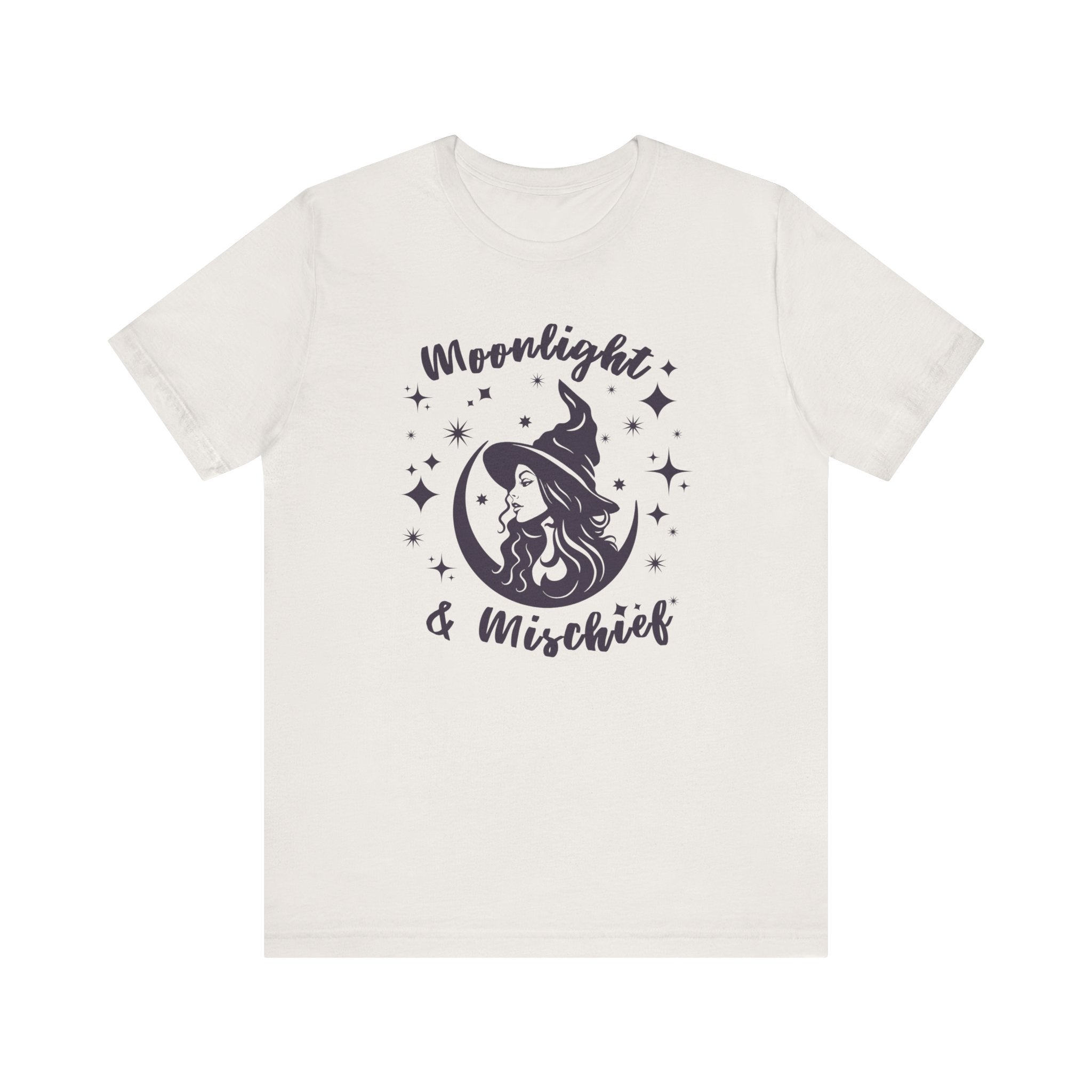 Moonlight & Mischief Witchy Tee - Unisex Short Sleeve Shirt for Halloween, Gifts for Her, Witchy Vibes, Casual Wear, Cozy Style
