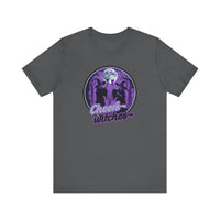 Cheers Witches Short Sleeve Tee - Spooky Vibes, Halloween Shirt, Unisex Graphic Tee, Witchy Apparel, Gift for Witches, Casual Witchwear