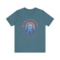 Bootiful in Every Color - Vibrant Rainbow Ghost Tee - Fun Casual T-shirt, Ghost Lovers Apparel, LGBTQ+ Pride Shirt, Halloween Costume Top, Colorful Graphic Tee