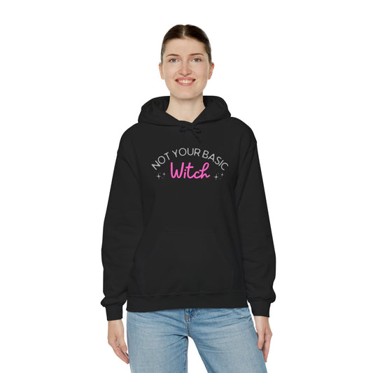 Not Your Basic Witch Hoodie | Cozy Sweatshirt for Witchy Vibes, Halloween Apparel, Gift for Witches, Cute Casual Wear, Fall Fashion