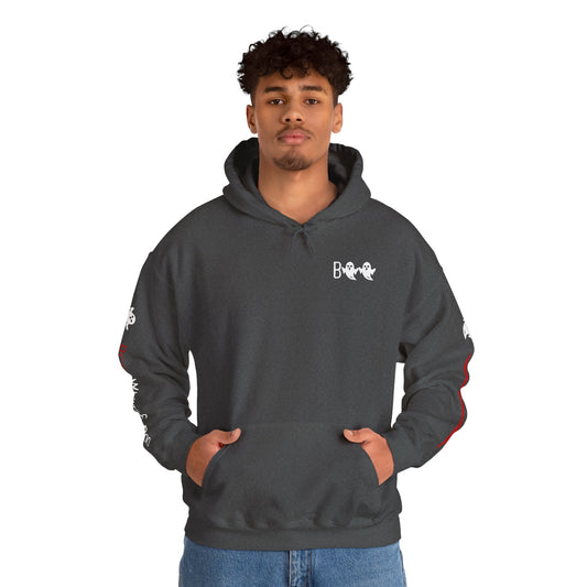 Red White and Boo Unisex Hoodie - Casual Apparel, Streetwear Style, Cozy Sweatshirt, Layering Essential, Gift for Him/Her