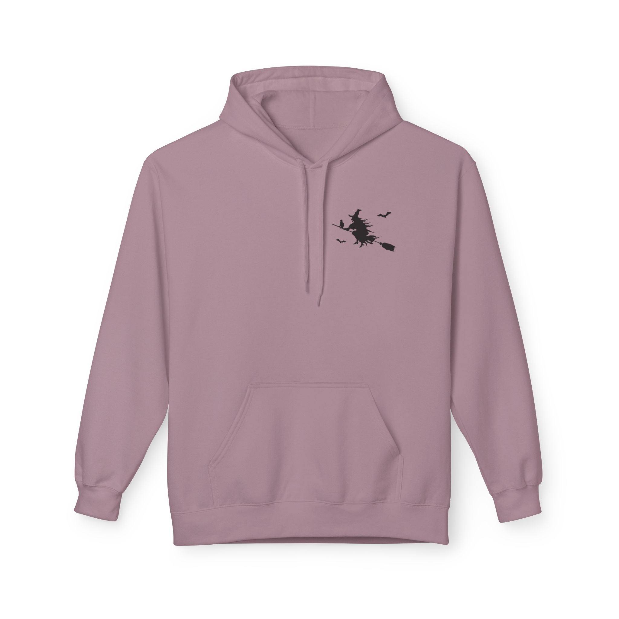 Let's Ride Witches Witchy Broomstick Hoodie, Unisex Midweight Fleece Sweatshirt, Halloween Apparel, Cozy Witch Costume,  Spooky Season