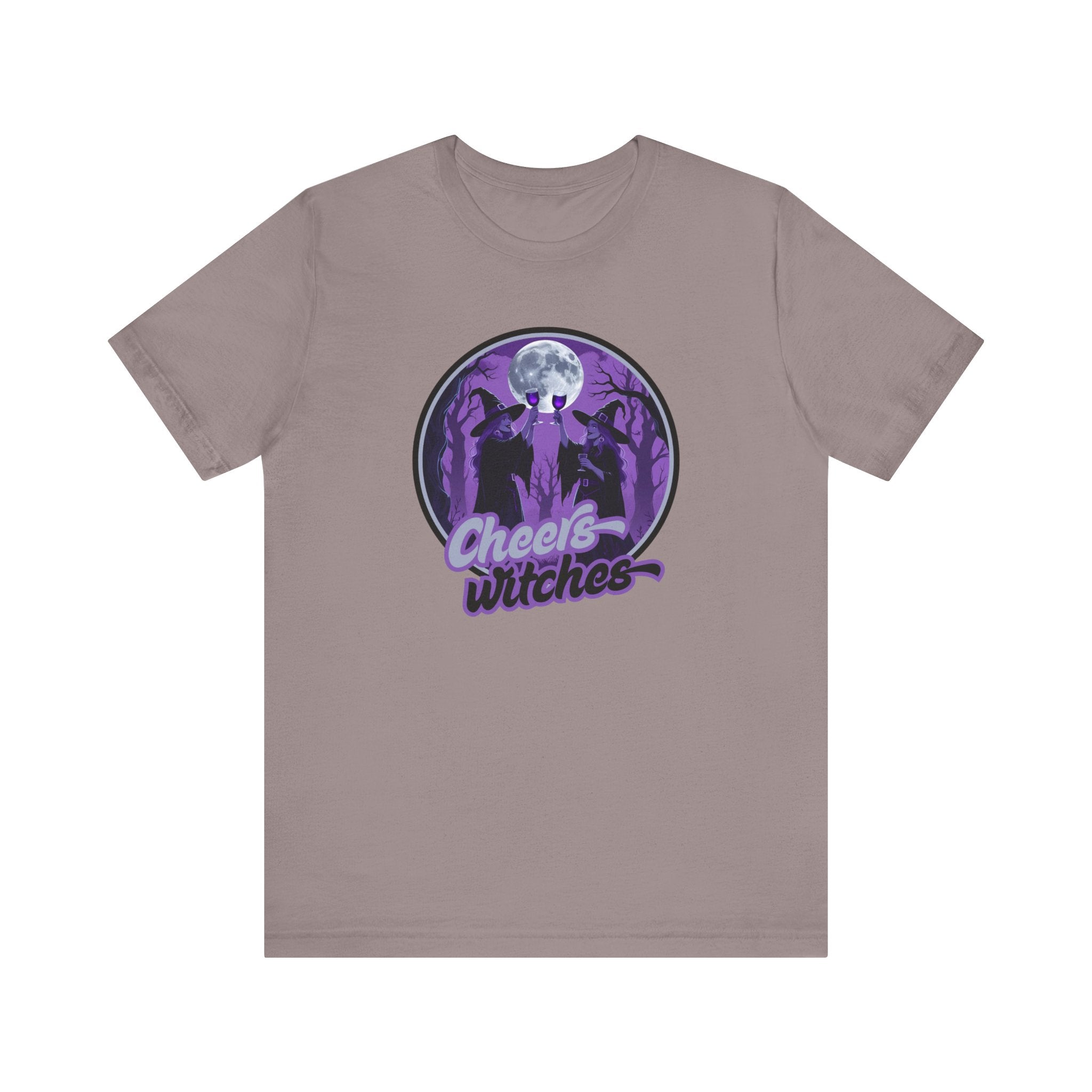 Cheers Witches Short Sleeve Tee - Spooky Vibes, Halloween Shirt, Unisex Graphic Tee, Witchy Apparel, Gift for Witches, Casual Witchwear