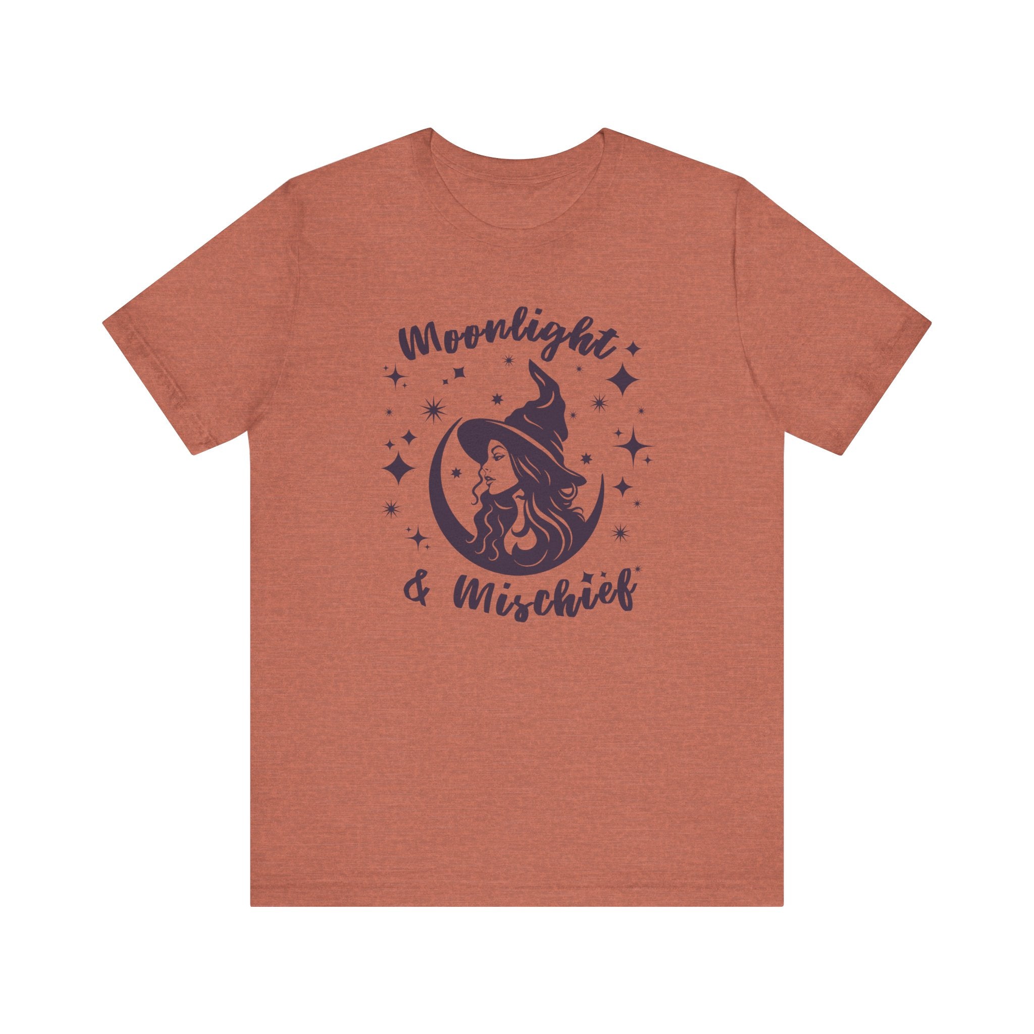 Moonlight & Mischief Witchy Tee - Unisex Short Sleeve Shirt for Halloween, Gifts for Her, Witchy Vibes, Casual Wear, Cozy Style