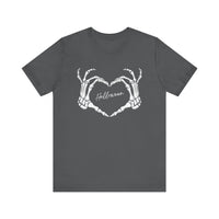 Skeleton Heart Hands Casual Graphic Tee - Perfect for Everyday Fall Spooky Season and Halloween Lovers