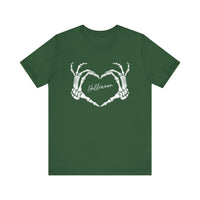 Skeleton Heart Hands Casual Graphic Tee - Perfect for Everyday Fall Spooky Season and Halloween Lovers