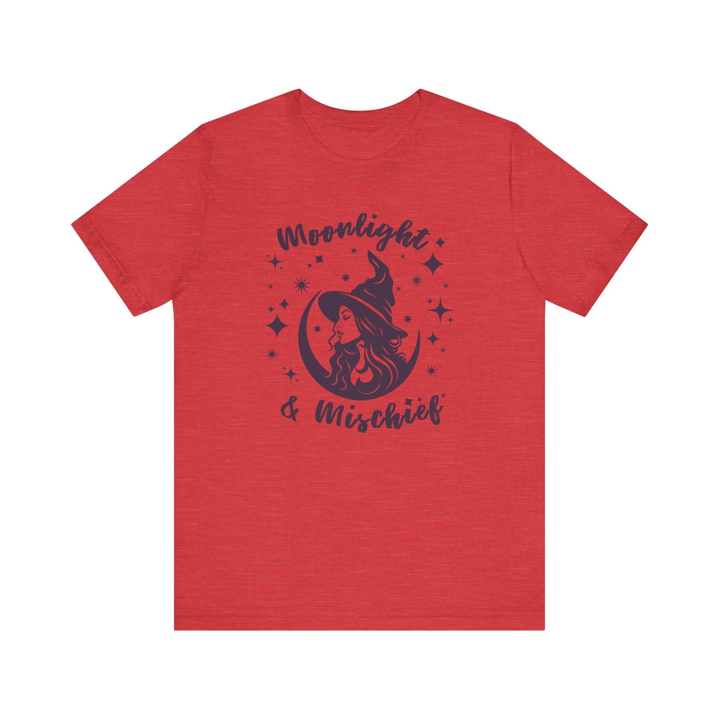 Moonlight & Mischief Witchy Tee - Unisex Short Sleeve Shirt for Halloween, Gifts for Her, Witchy Vibes, Casual Wear, Cozy Style