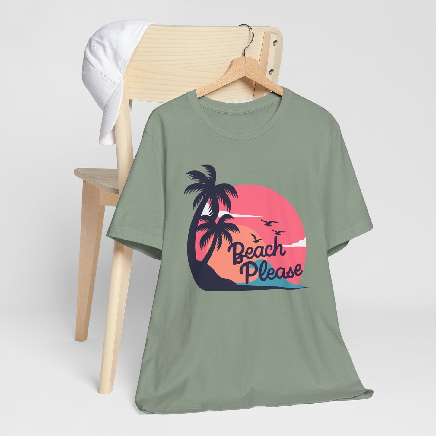 Beach Please Tee - Fun Unisex Jersey T-Shirt for Summer, Beach Lovers, Vacation Wear, Travel Gift, Relaxation Apparel