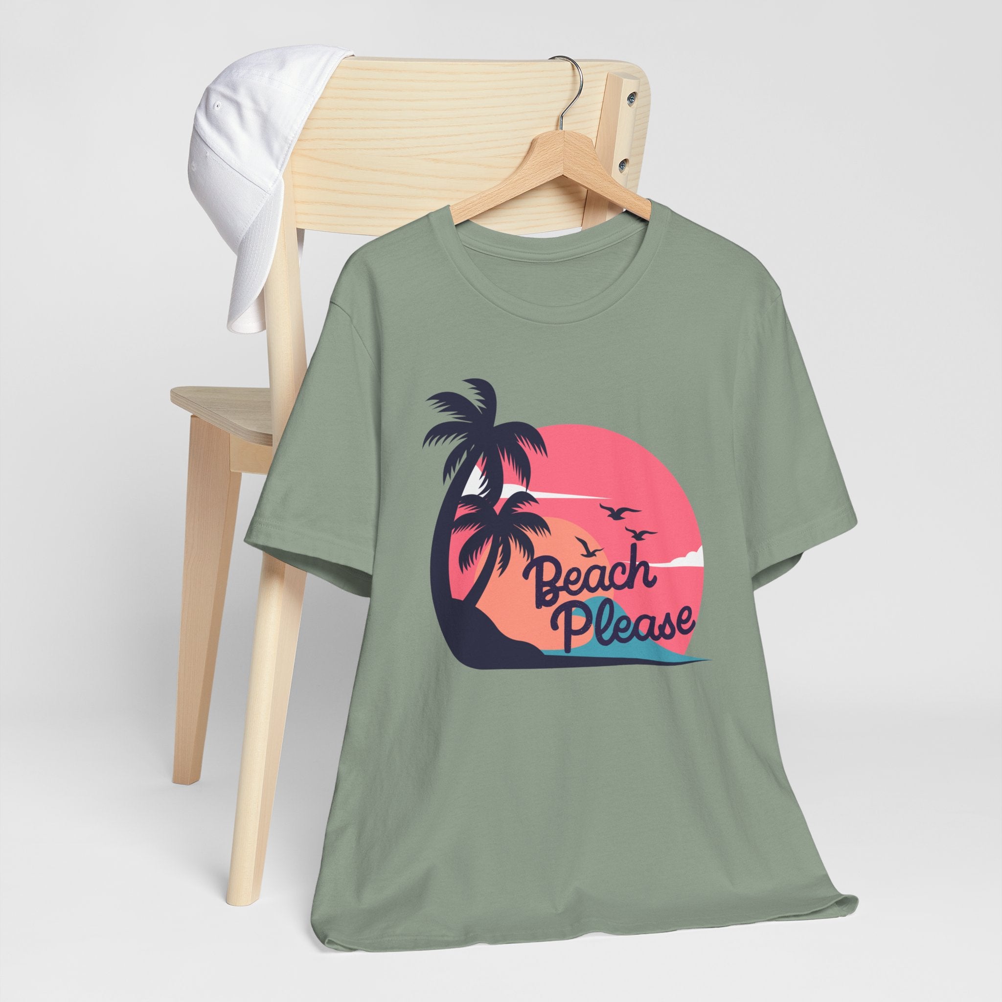 Beach Please Tee - Fun Unisex Jersey T-Shirt for Summer, Beach Lovers, Vacation Wear, Travel Gift, Relaxation Apparel