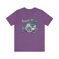 Zombie-Themed Graphic Tee, Ready to Seize the Day T-Shirt, Unisex Horror Costume, Halloween Apparel, Funny Zombie tee