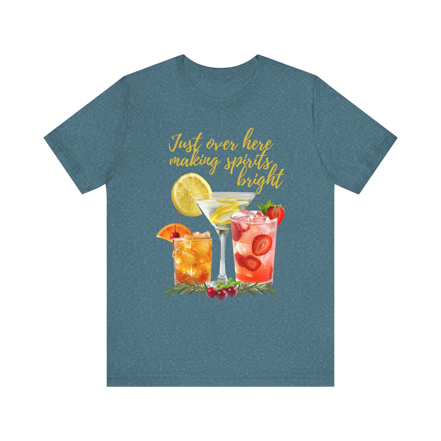 Making Spirits Bright Cocktail T-Shirt funny Christmas Shirt Women