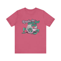 Zombie-Themed Graphic Tee, Ready to Seize the Day T-Shirt, Unisex Horror Costume, Halloween Apparel, Funny Zombie tee