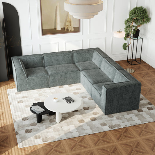 106x106" Chenille Modular L Shaped Sectional Sofa,Luxury Floor Couch