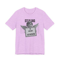 Stealing the Spotlight Mugshot Tee — Cute Angel Mugshot Graphic Valentines T‑Shirt