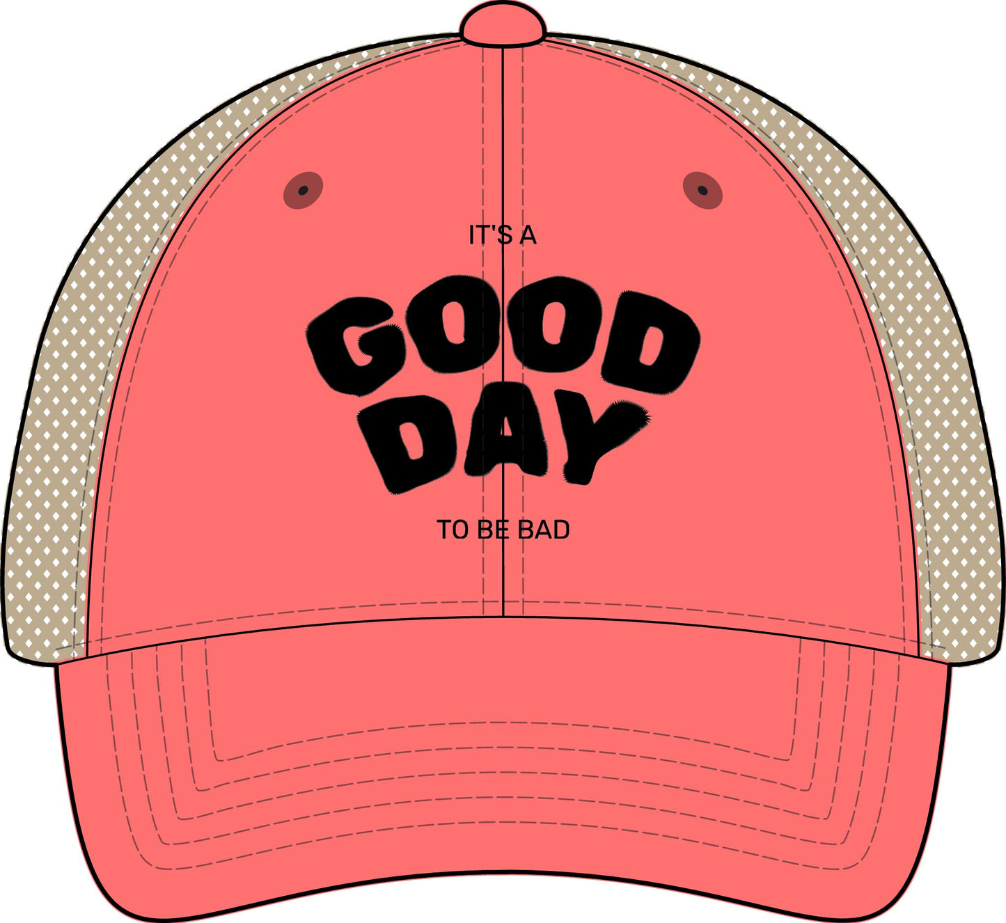 It's a Good Day to be Bad Cap - Women's Washed Mesh-Back Cap