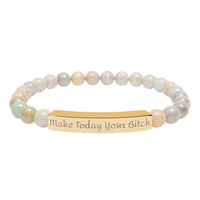 Make Today Your Bitch  Bracelet — Personalized Bar Bead Bracelet ("Make Today Your Bitch")