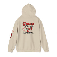 Snacks Are My Love Language Hoodie — Cute Valentine’s Graphic Pullover