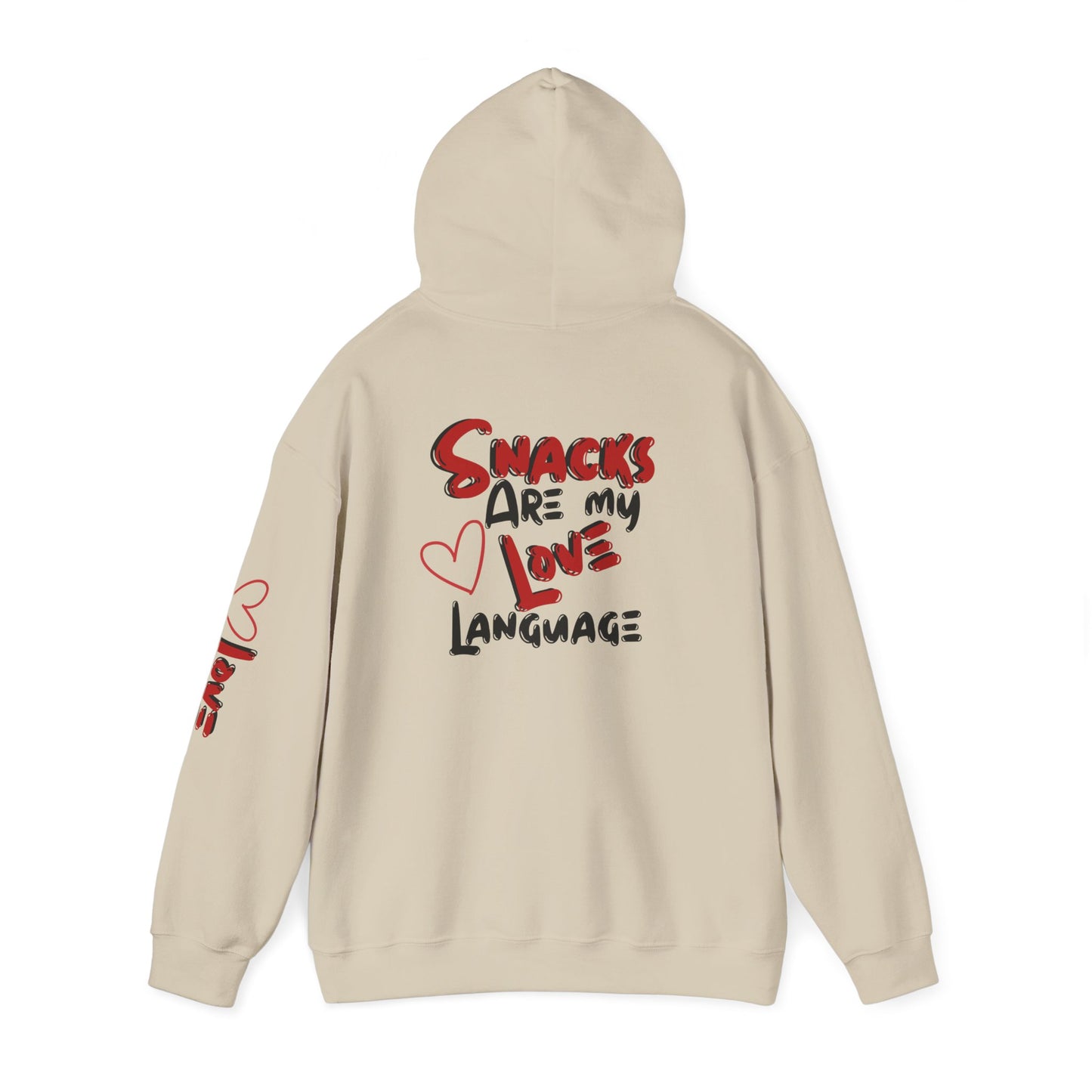 Snacks Are My Love Language Hoodie — Cute Valentine’s Graphic Pullover