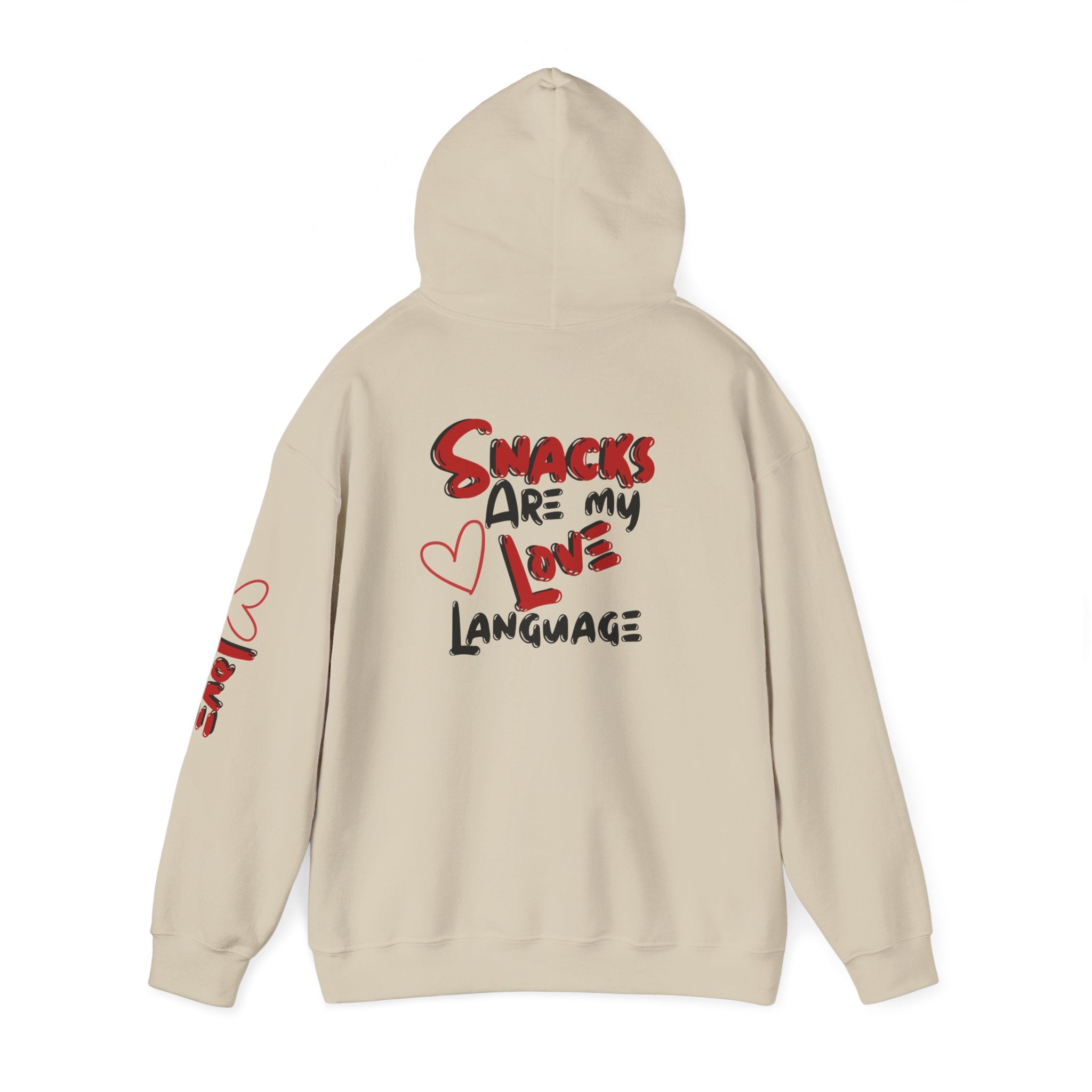 Snacks Are My Love Language Hoodie — Cute Valentine’s Graphic Pullover